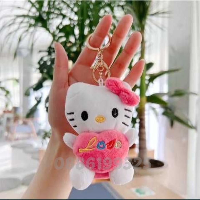 Плюшена играчка Hello Kitty Ключодържател, Мек ключодържател Кити