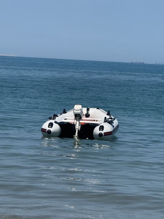Barca cu chila in V si podina aluminiu cu motor johnson