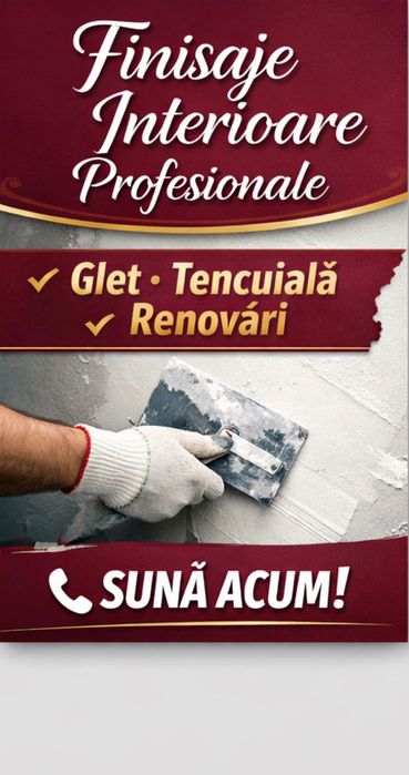 Echipă construcții | Glet, tencuială, finisaje interioare | Rapid și calitativ