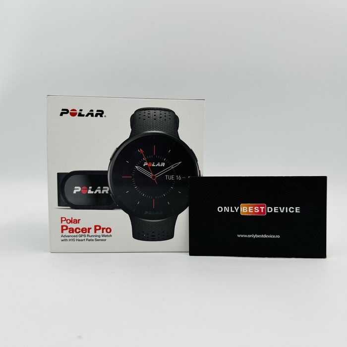 Smartwatch Polar Pacer Pro + senzor Polar H10, Carbon Grey S-L Silicon
