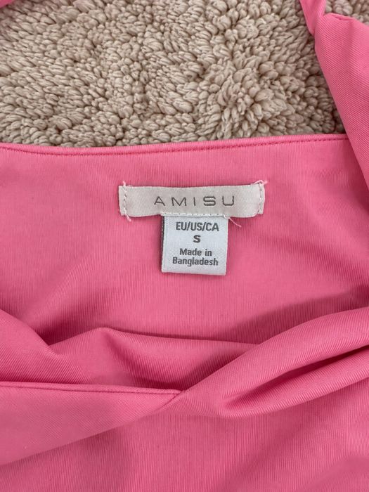 Top Amisu S roz – bretele subțiri – decolteu în V