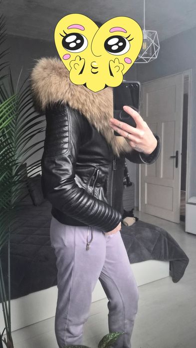 Дамско яке от естествена кожа и естествен косъм от лисица