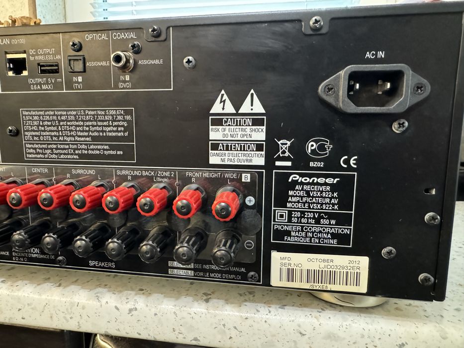 Pioneer VSX-922 Resiver Hdmi Usb Усилвател