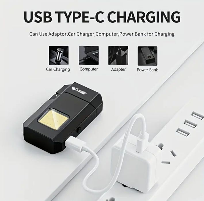 Ветроустойчива презареждаема   запалка с мощен фенер