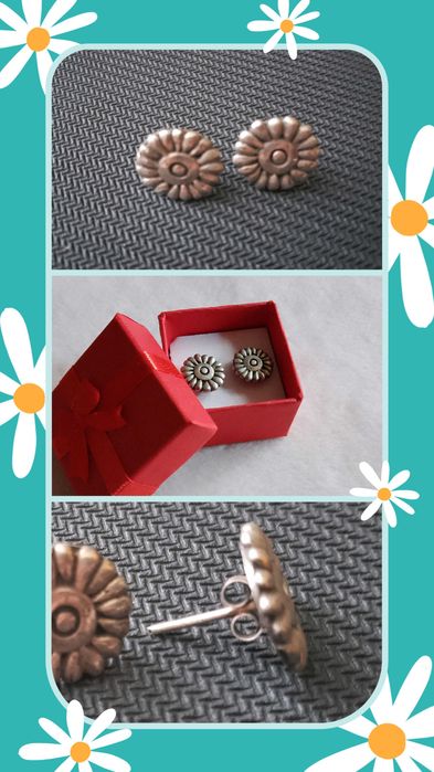 Сребърни обеци във формата на цветя