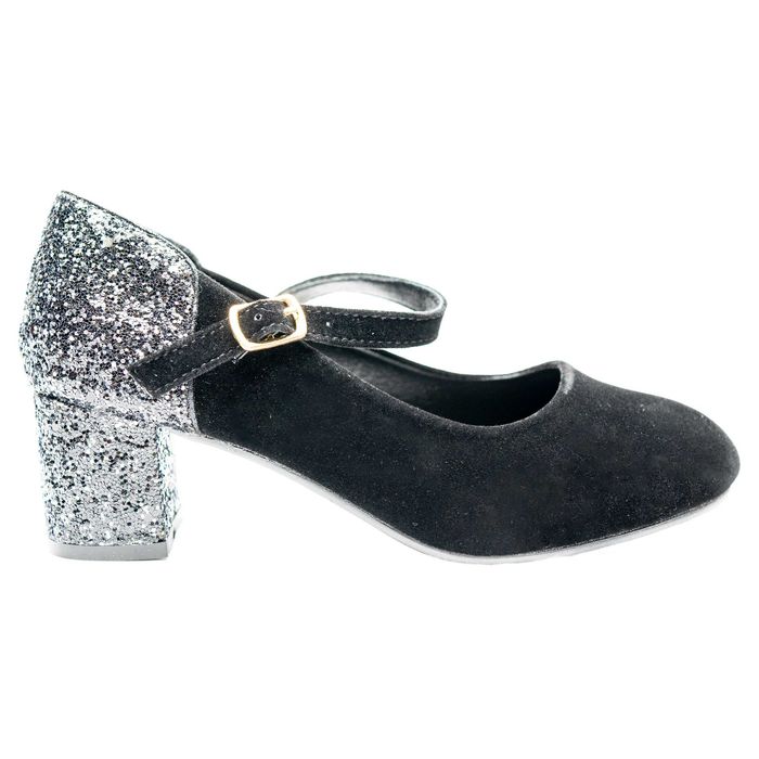 Pantofi cu toc eleganti pentru fete F17 | Pantofi negri pentru copii