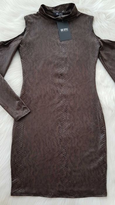 Дамска рокля змийски принт S-М НОВА