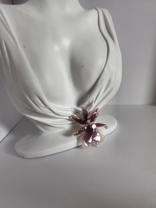 Брошки с естествен цвят на орхидея.