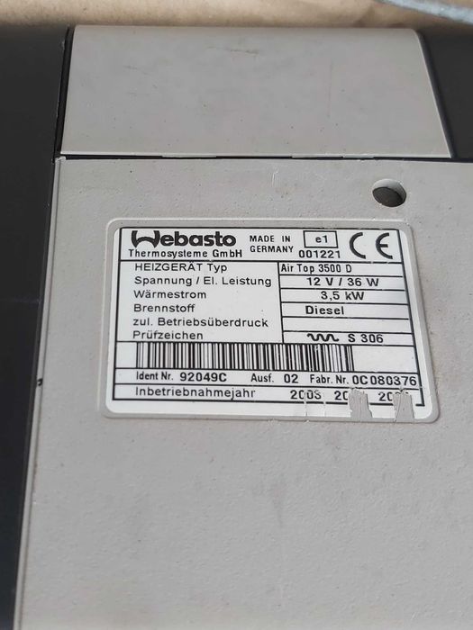 Webasto Air Top 3500D 12v 3.5kw kit Complet încălzitor
