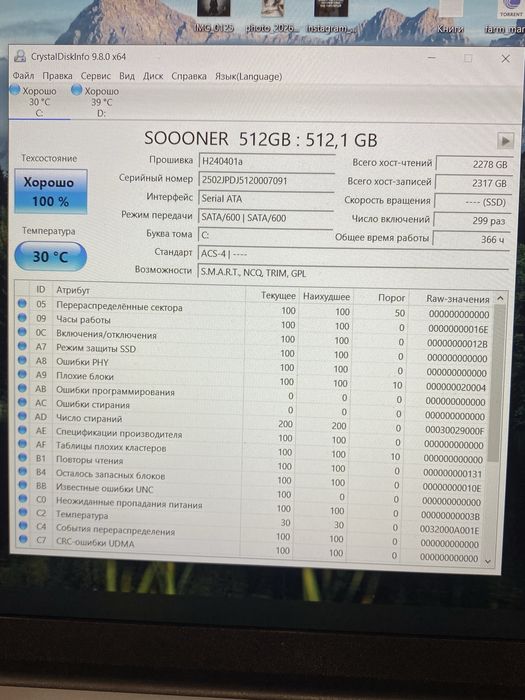 Продам SSD M2 Ngff 512 gb.