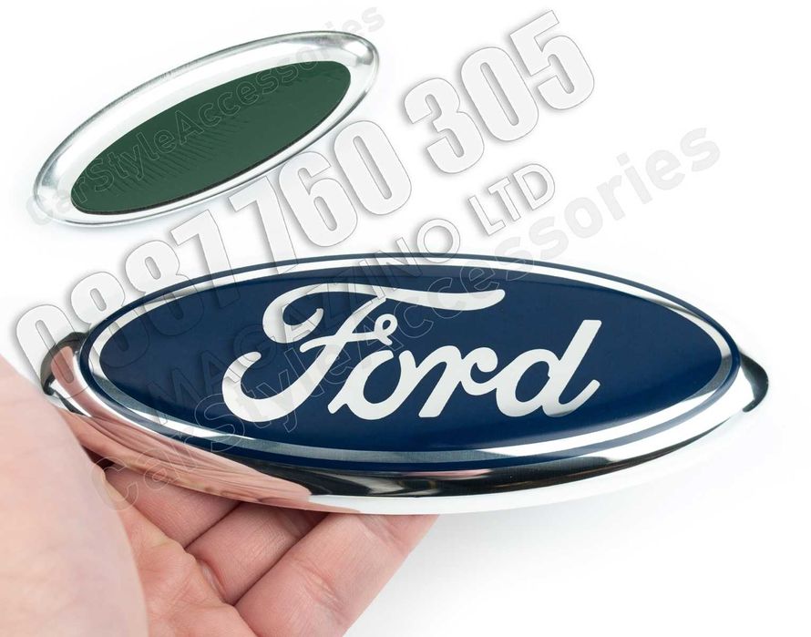 Емблема за Форд 144 145 мм. Черупка Алуминий Овална Самозалепваща