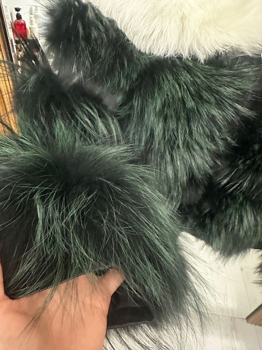 Палто естествена кожа и лисица