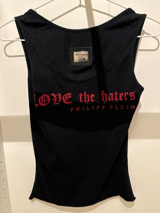 Къс оригинален потник Philipp Plein и кожен елек