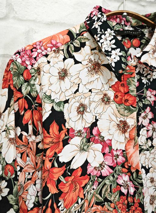 ZARA Флорална дамска риза на цветя размер L