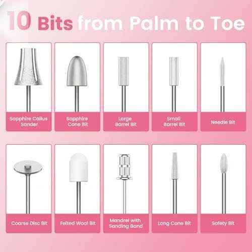 Нова Безжична електрическа пила за нокти 10 скорости LED 10 накрайника