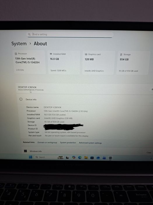 Asus expertbook P 1503 CVA i5 13420 H , 16 gb ram DDR5,1 tb ssd, ca nou , 19 luni garantie ramase