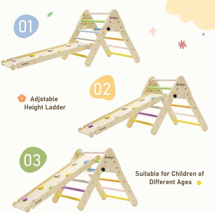 Triunghiul Montessori Pikler cu Rampa Reversibila, REDUS de la 860RON