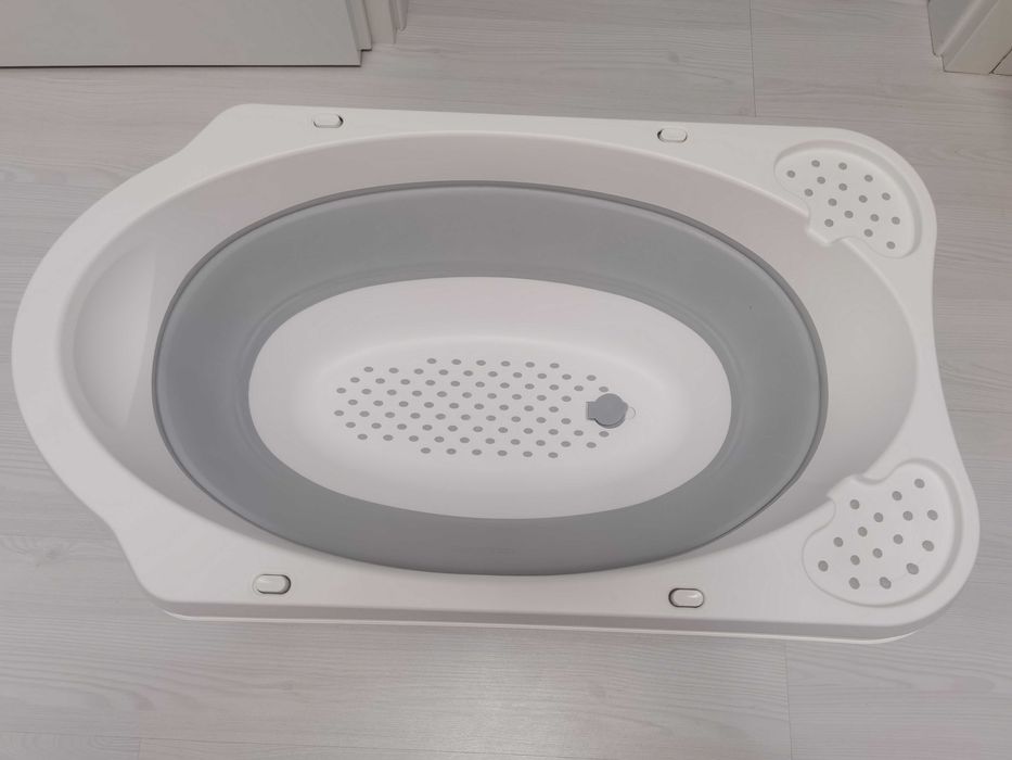 Cada Pliabila Anatomica Alba Gri 33l + Saltea Perna pentru Baie Delfin