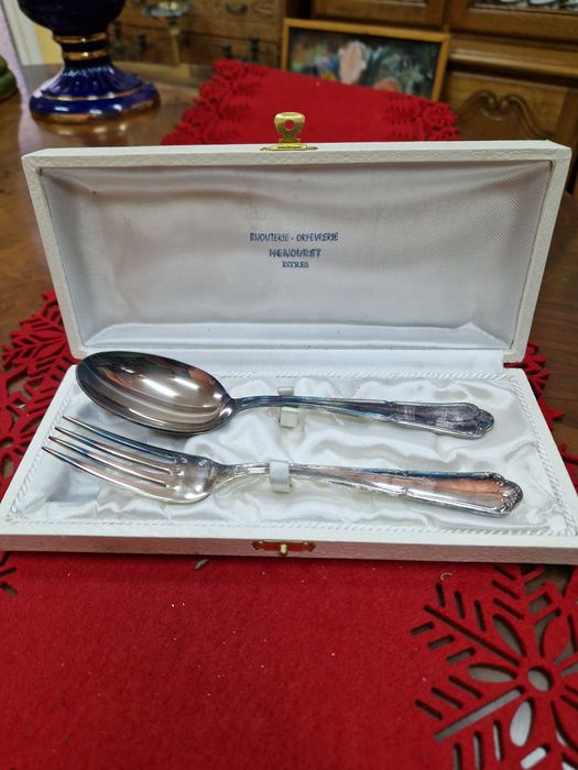 Страхотен антикварен френски комплект за хранене- Orfevrerie