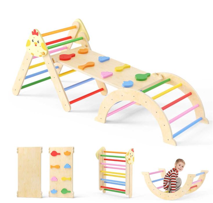 Монтесори комплект за катерене 7в1 - Триъгълник на Пиклер, арка, рампа