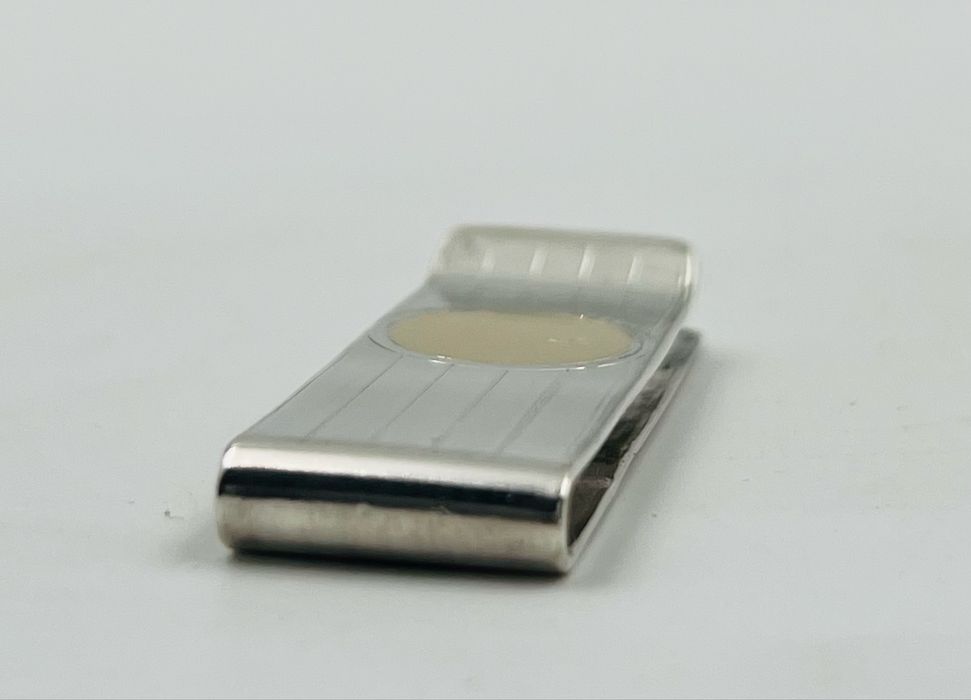 Сребърна италианска щипка за пари със злато 18к