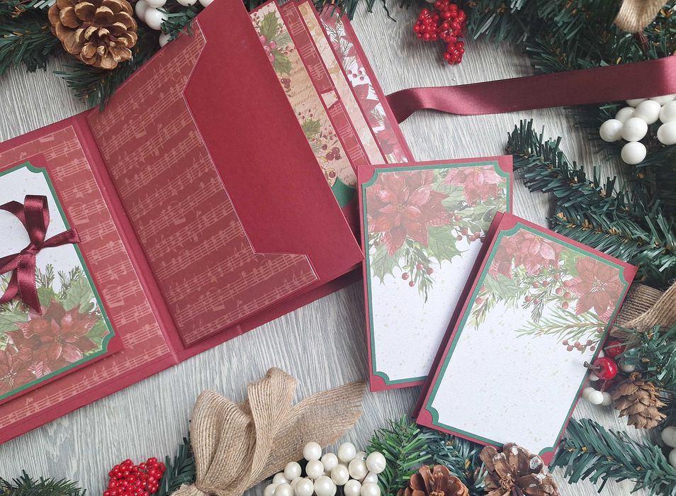 Коледен скрапбук албум "Коледна звезда" в бордо /48.14