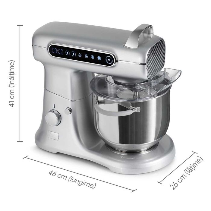 Vând Mixer cu bol profesional, 7L, 1800 W, 2.4 kg aluat, aproape nou