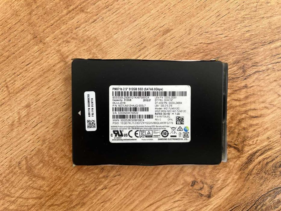 SSD Samsung PM871b 512GB 2.5" SATA накопитель