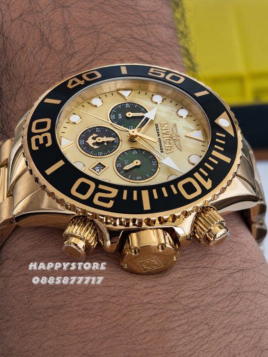 INVICTA Ocean Voyage Gold 52 mm, Инвикта нов мъжки часовник