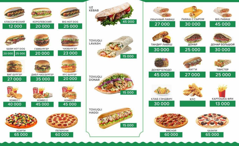 FASD FOOD GAMBURGER DONER LAVASH.  yangi ochilishga yordam