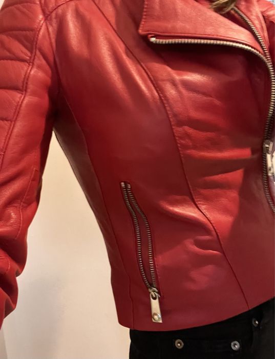 Geaca superba virala piele naturală Pinko, masura S