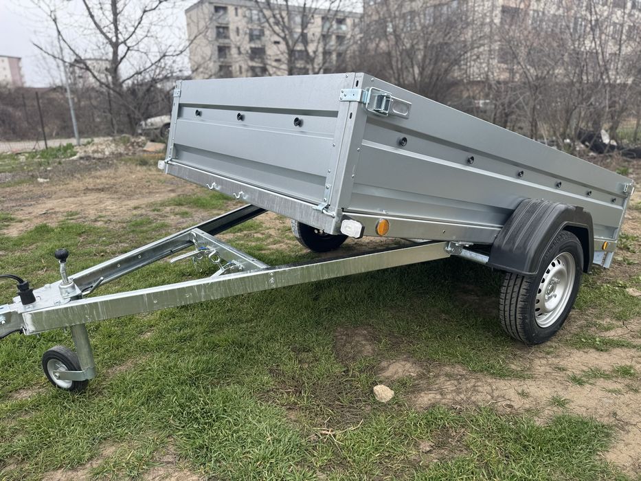 Remorcă nouă 750 kg basculabilă, 242x132 cm, CIV+RAR efectuat, ideală ATV, posibilitate RATE!!