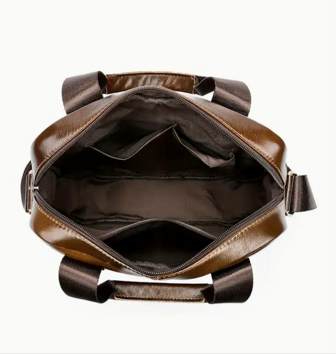 Мъжка кожена чанта за през рамо /Модерен кросбоди кежуал -10% Промоция