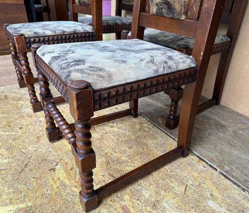 4 buc Scaun Vintage din lemn masiv sculptate stil Baroc