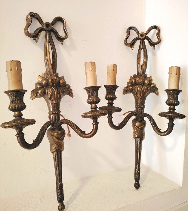 Aplice de dimensiuni mari din bronz masiv in stilul francez Empire ,pi