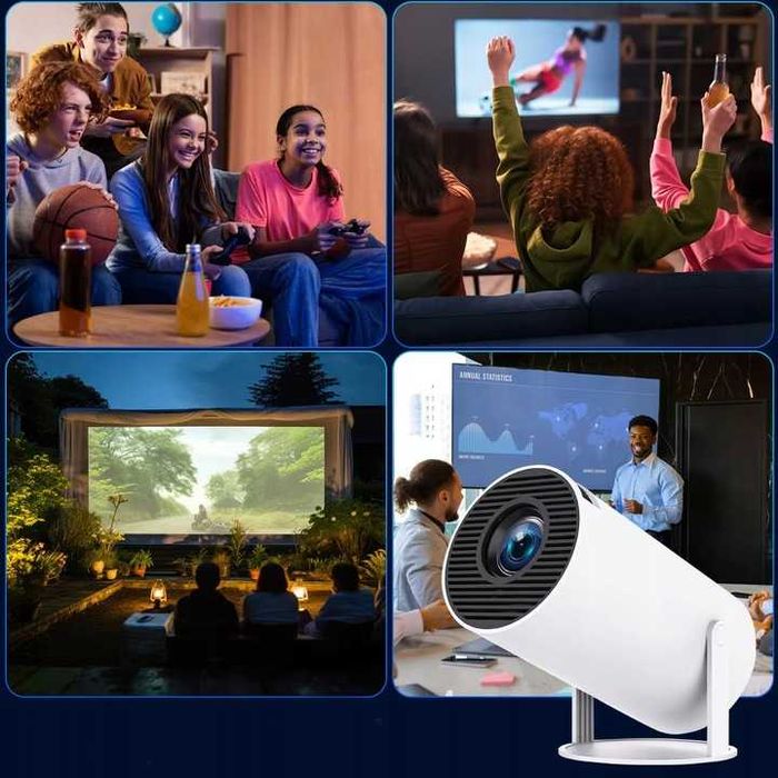 Video Proiector Portabil HD Wireless, Compatibil cu Android/iOS