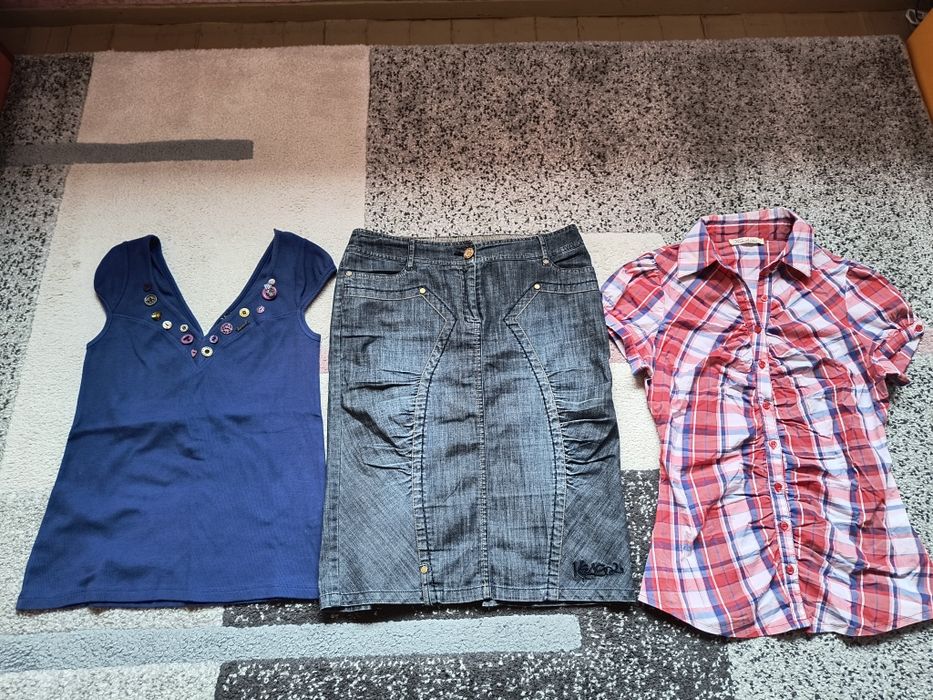 Дънкова пола и потник Kensol Л размер