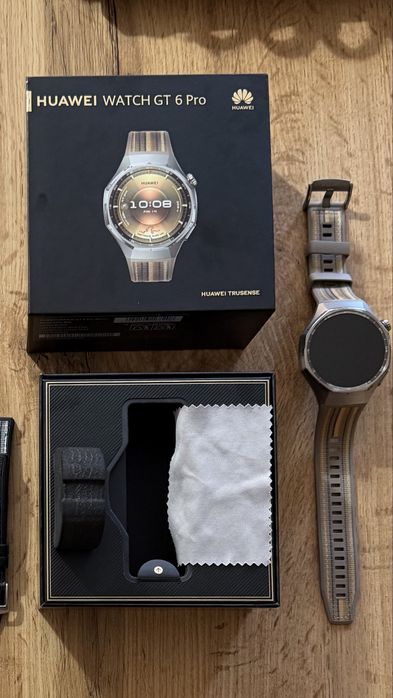 Smart watch HUAWEI WATCH GT 6 Pro Brown ATM-B29F Brown Woven Strap 46 MM, GPS, HEART RATE MONITOR, SPO2
