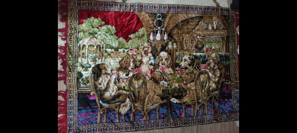 Carpeta perete scena de poker câini