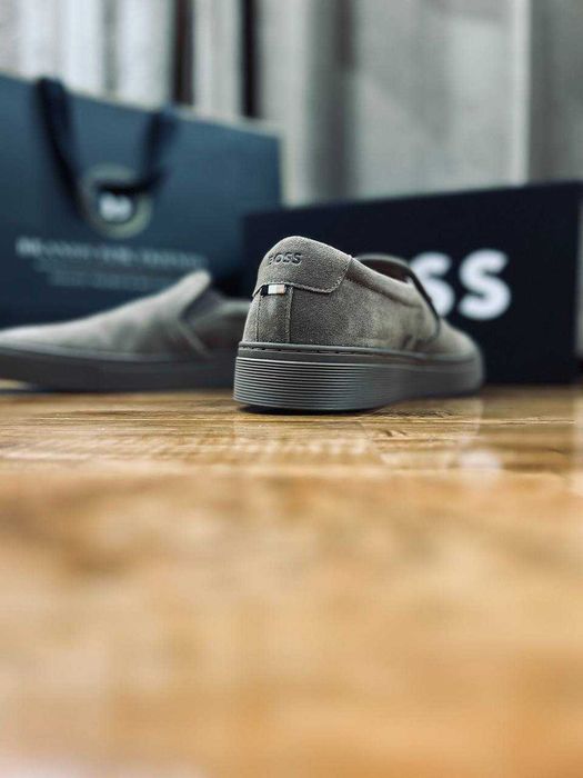 BOSS мужские слипоны из натуральной замши РАЗМЕР 42
