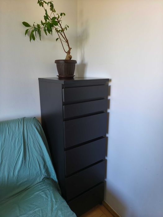 Comodă Ikea Malm neagră înaltă stare f bună