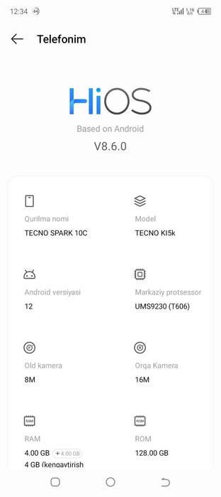 Techno spark 10c  abmen bor