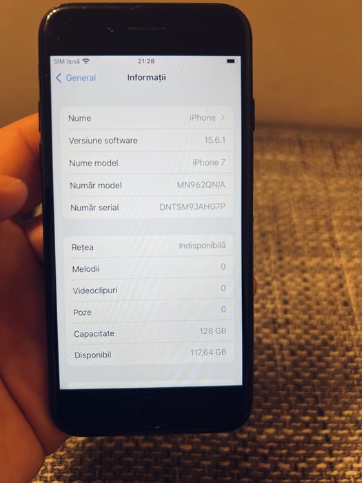 iPhone 7 Jet Black – 128 GB  87% baterie