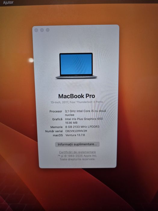 Vând MacBook Pro 2017