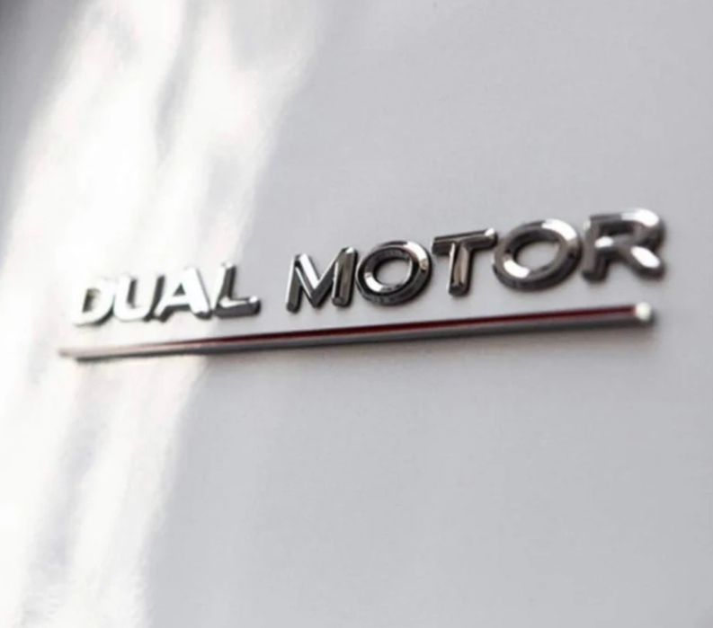 Стикери за Тесла Dual Motor / Dual Motor емблема за Тесла / Dual Motor
