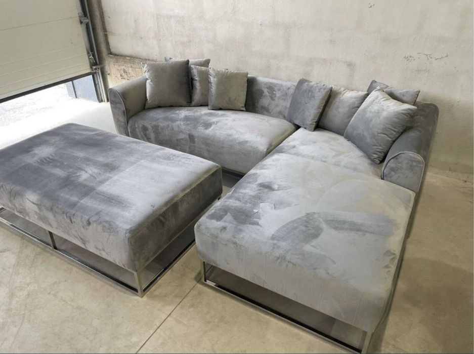 Ъглов диван нов от кадифе