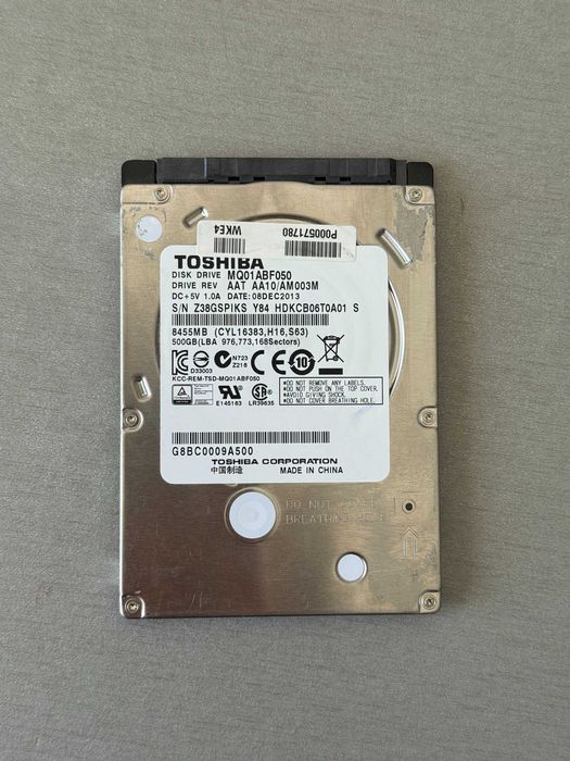 hard disk laptop Toshiba 500 GB, 100% viata