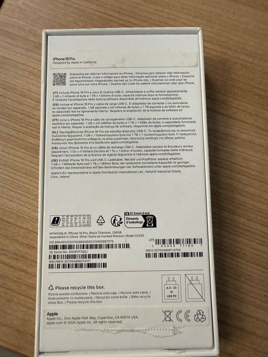 Iphone 16Pro 256Gb neverlocked