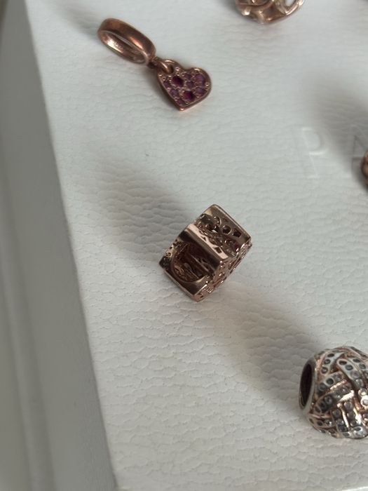 Намалени нови висококачествени талисмани розово сребро тип Pandora