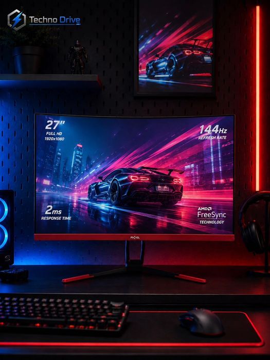 !Монитор Pixle 27 144hz Curved